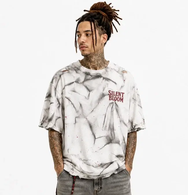 "Broken But Blooming" Oversized Distressed Tee